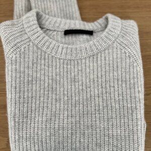 Jenni Kayne Cashmere Fisherman Sweater / Fog / Size L